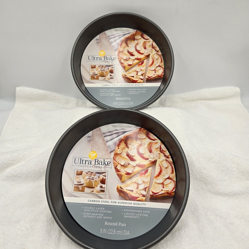 Wilton 9" Nonstick Ultra Bake Professional Round Cake Pans Set Of 2 Heavy Duty